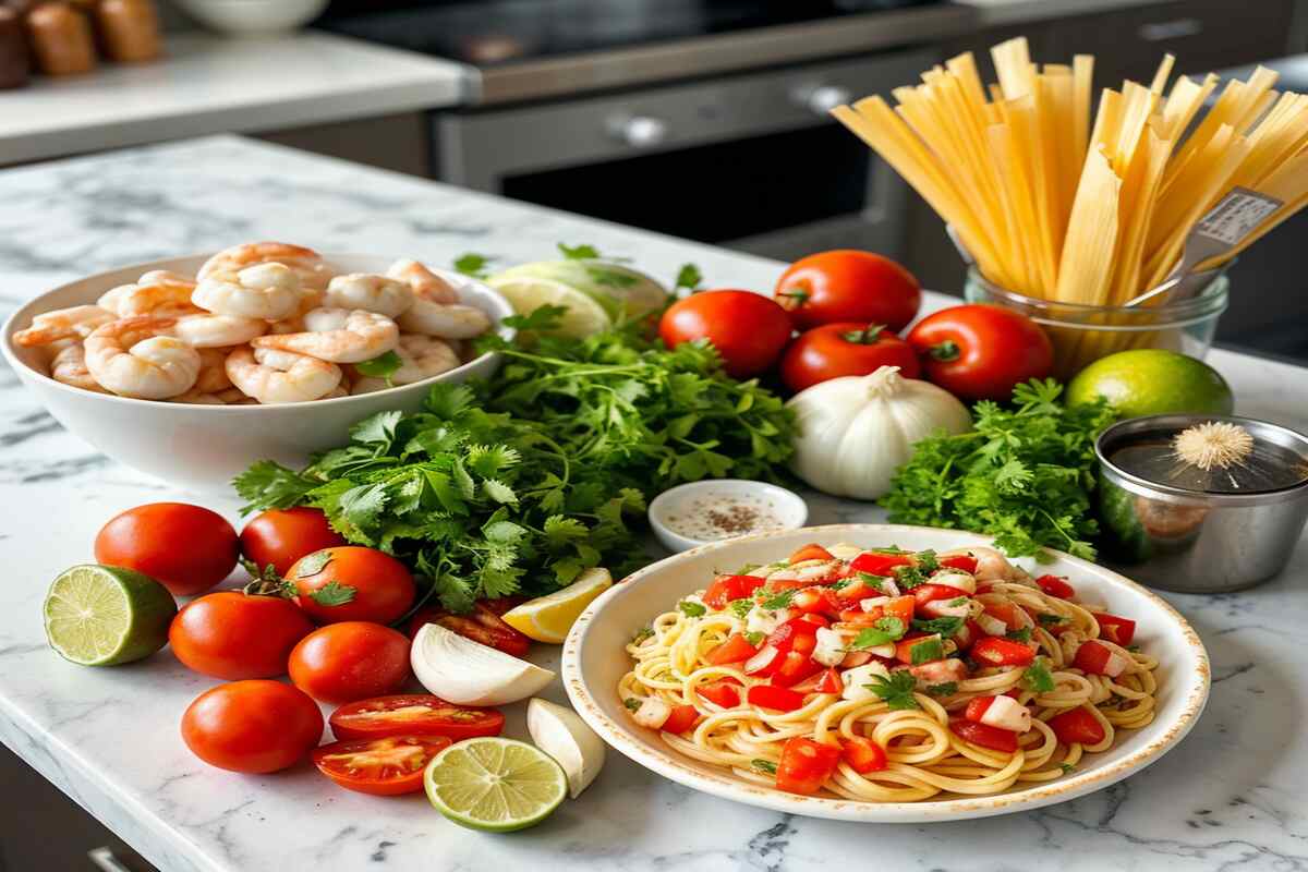 Shrimp and pasta recipes with pico de gallo recipe