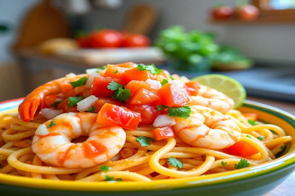 Shrimp and pasta recipes with pico de gallo recipe