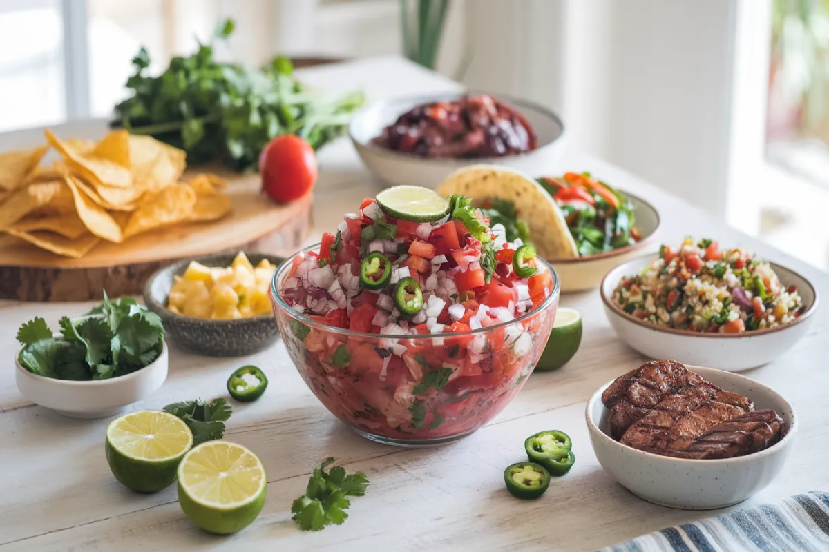 Different ways to eat Pico de Gallo, a versatile salsa fresca with diced tomatoes, onions, cilantro, and jalapeños