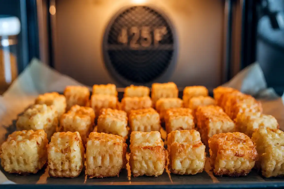 Golden and crispy tater tots cooked at 400°F